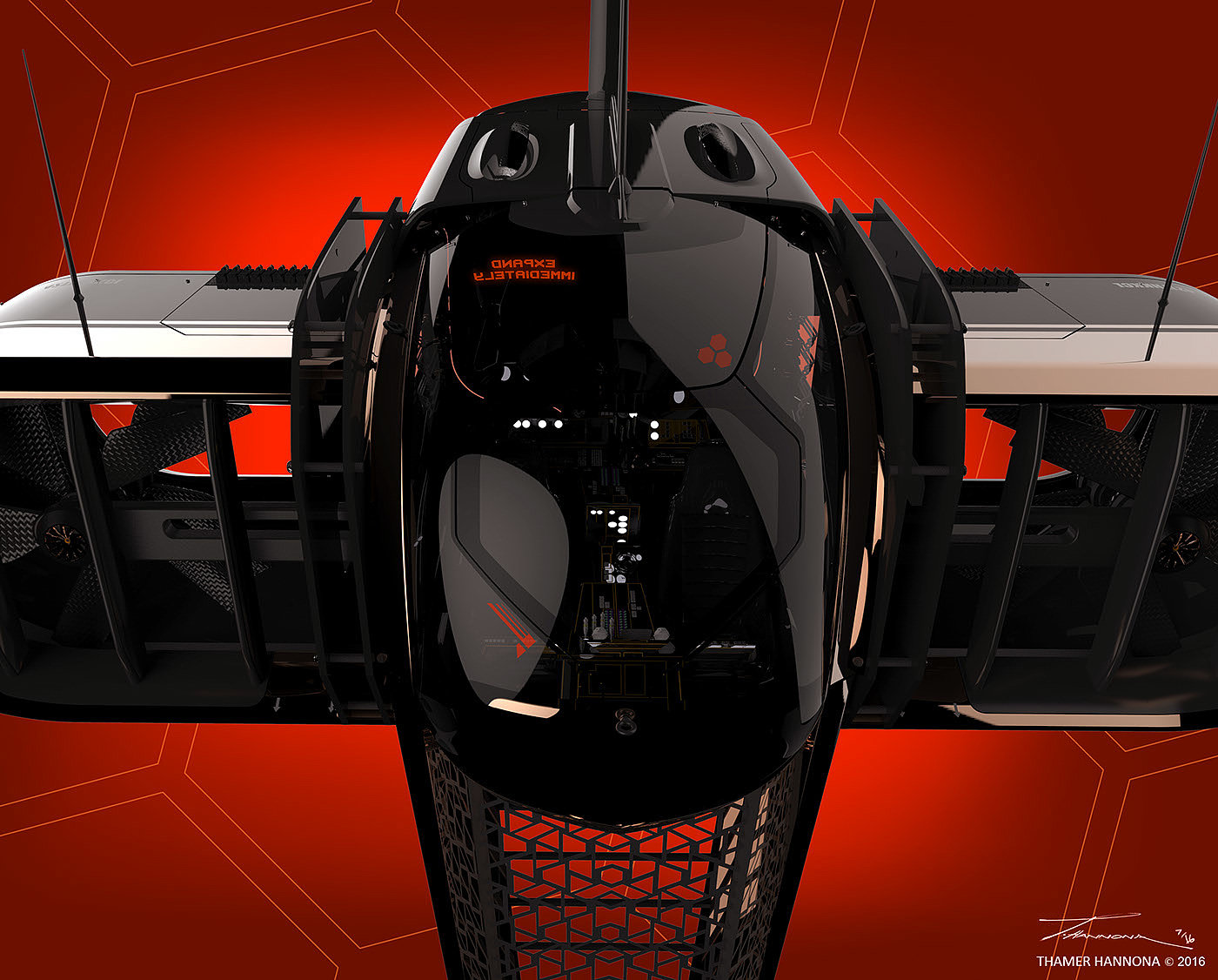 Thamer Hannona，in the air，Art Deco Craft，3D model，Render，details，