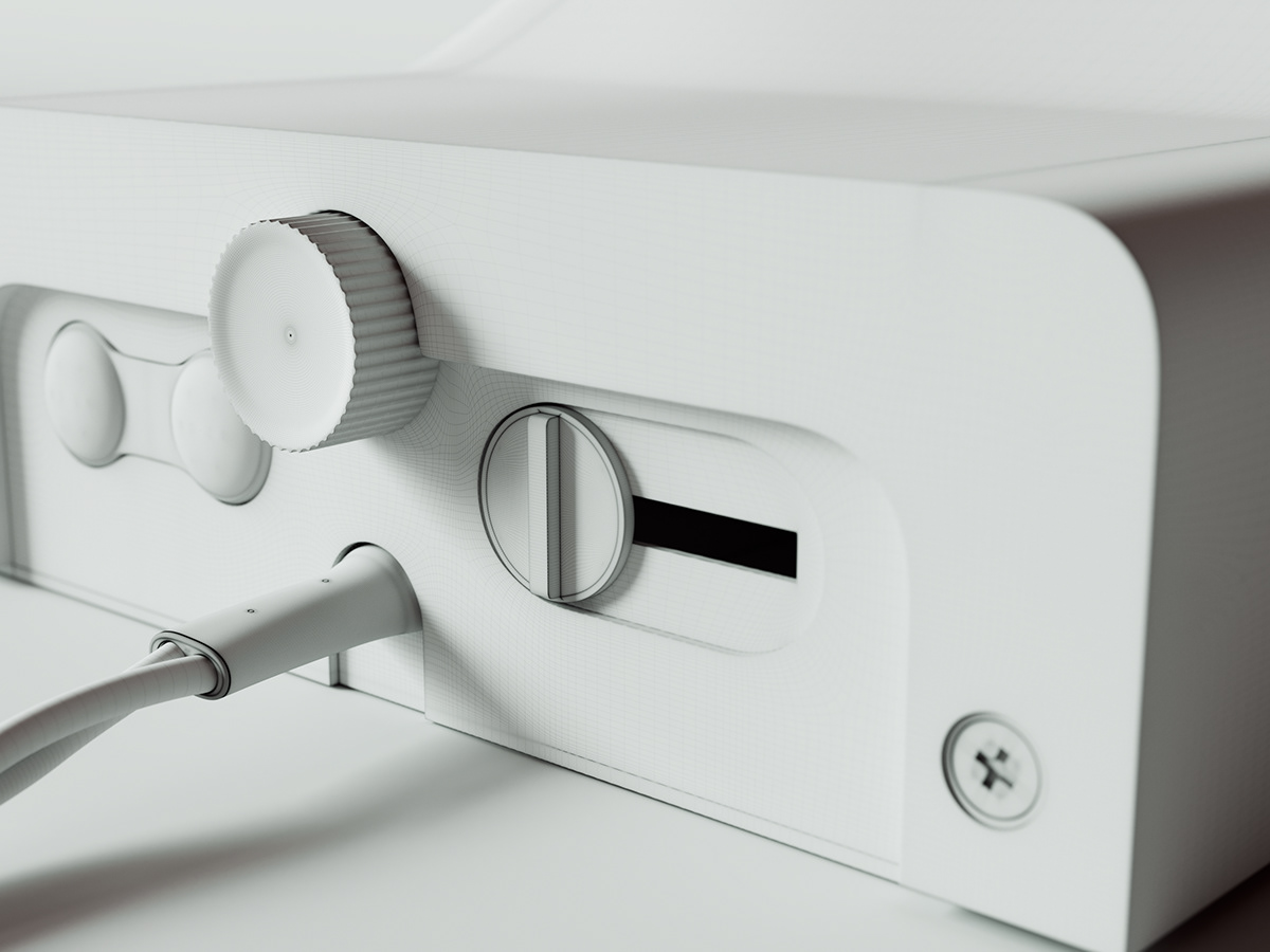 Retro，3D model，alarm clock，Braun DN40，Philip Moreton，time，