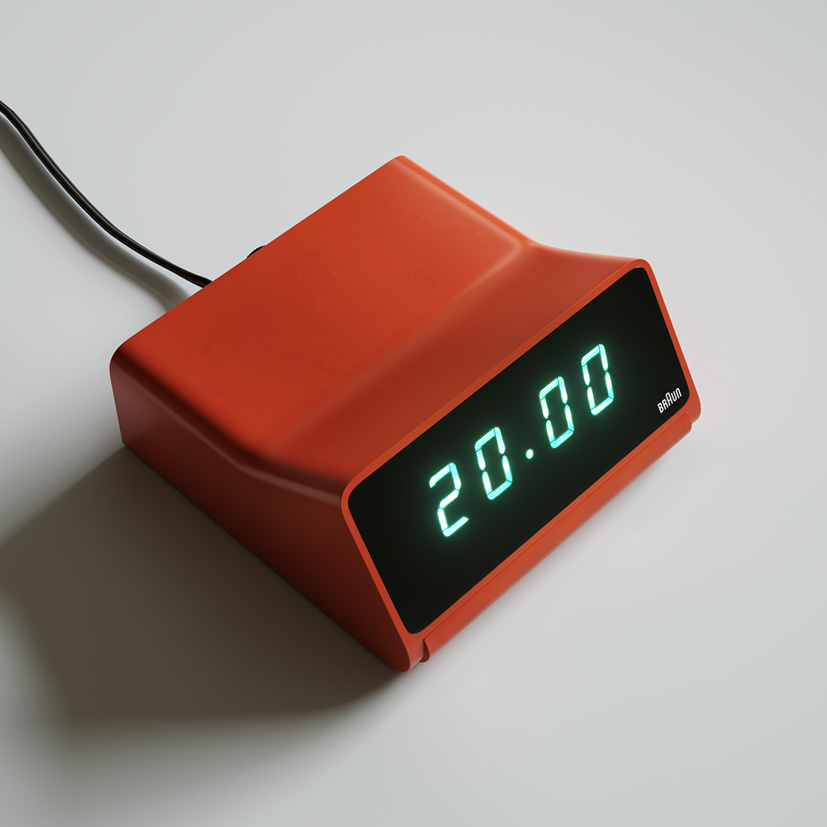 Retro，3D model，alarm clock，Braun DN40，Philip Moreton，time，