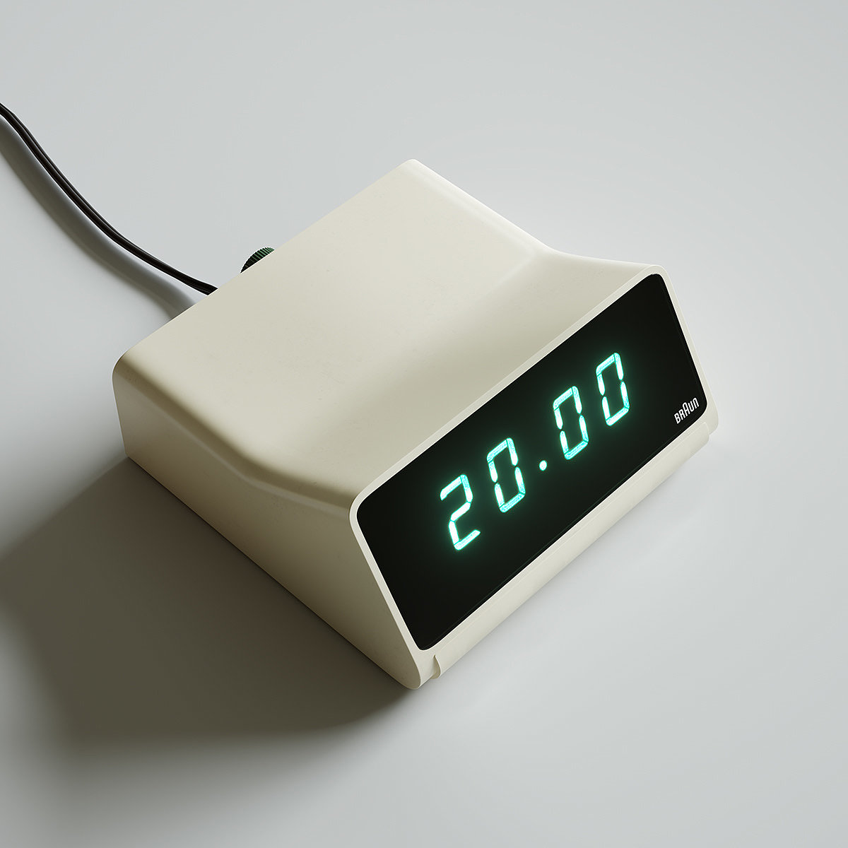 Retro，3D model，alarm clock，Braun DN40，Philip Moreton，time，