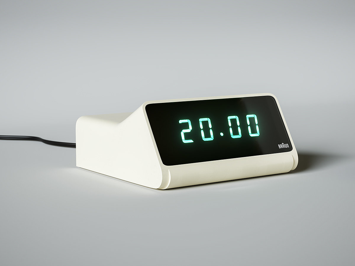 Retro，3D model，alarm clock，Braun DN40，Philip Moreton，time，