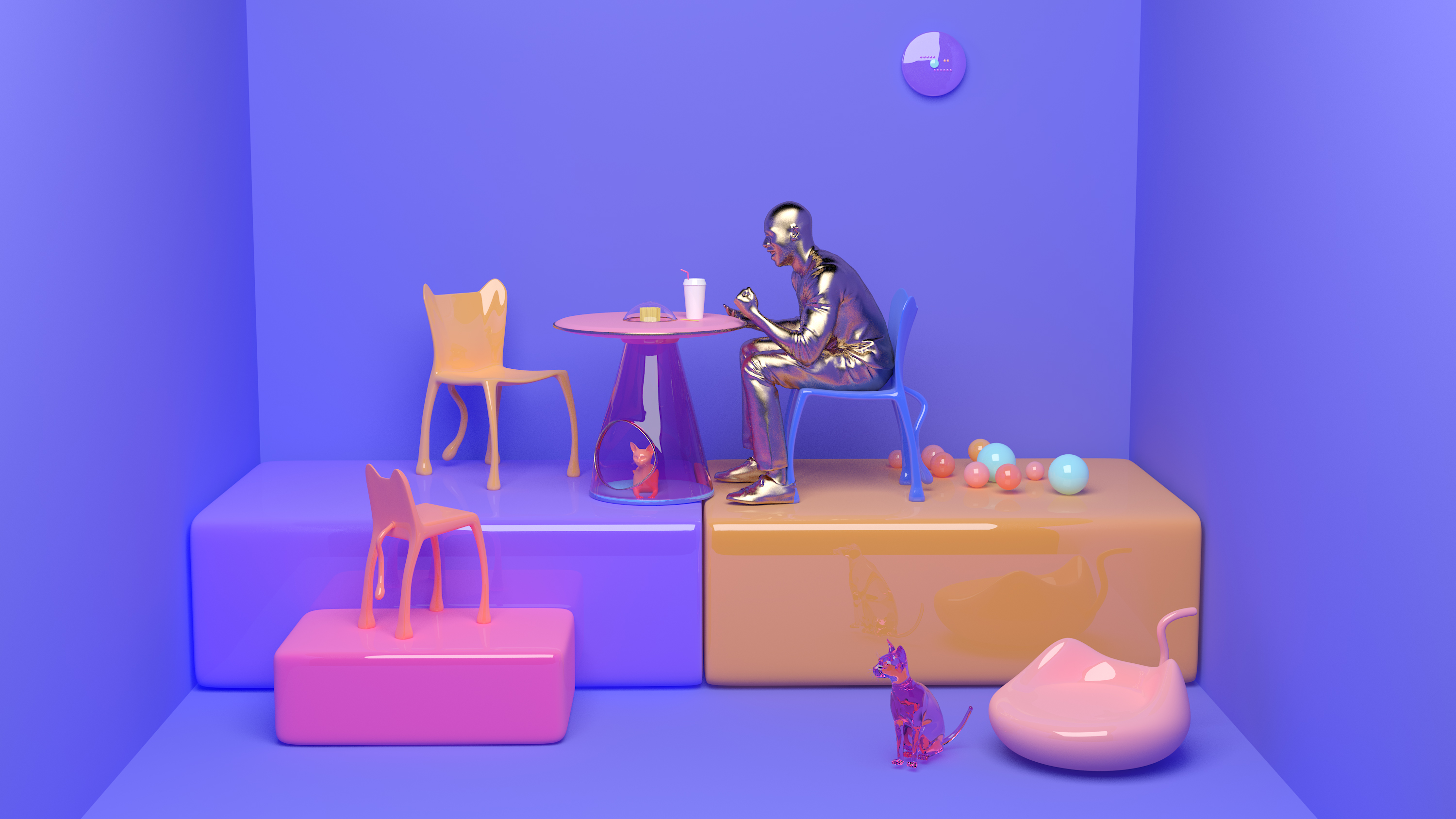 Leisure chair，cafe，cat，Public furniture，ufo，alien，c4d，chair，