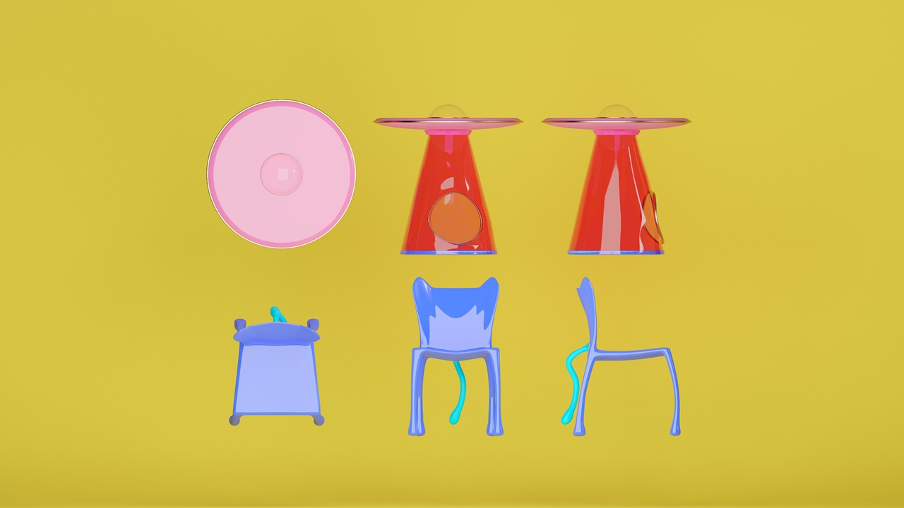 Leisure chair，cafe，cat，Public furniture，ufo，alien，c4d，chair，