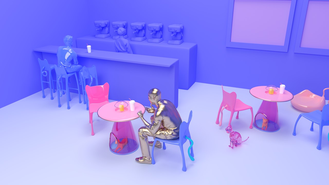 Leisure chair，cafe，cat，Public furniture，ufo，alien，c4d，chair，