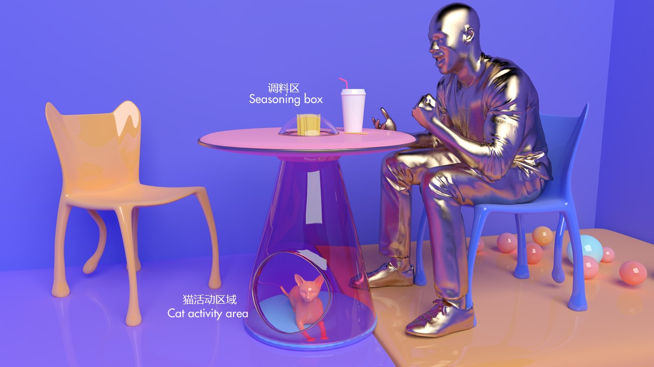 Leisure chair，cafe，cat，Public furniture，ufo，alien，c4d，chair，