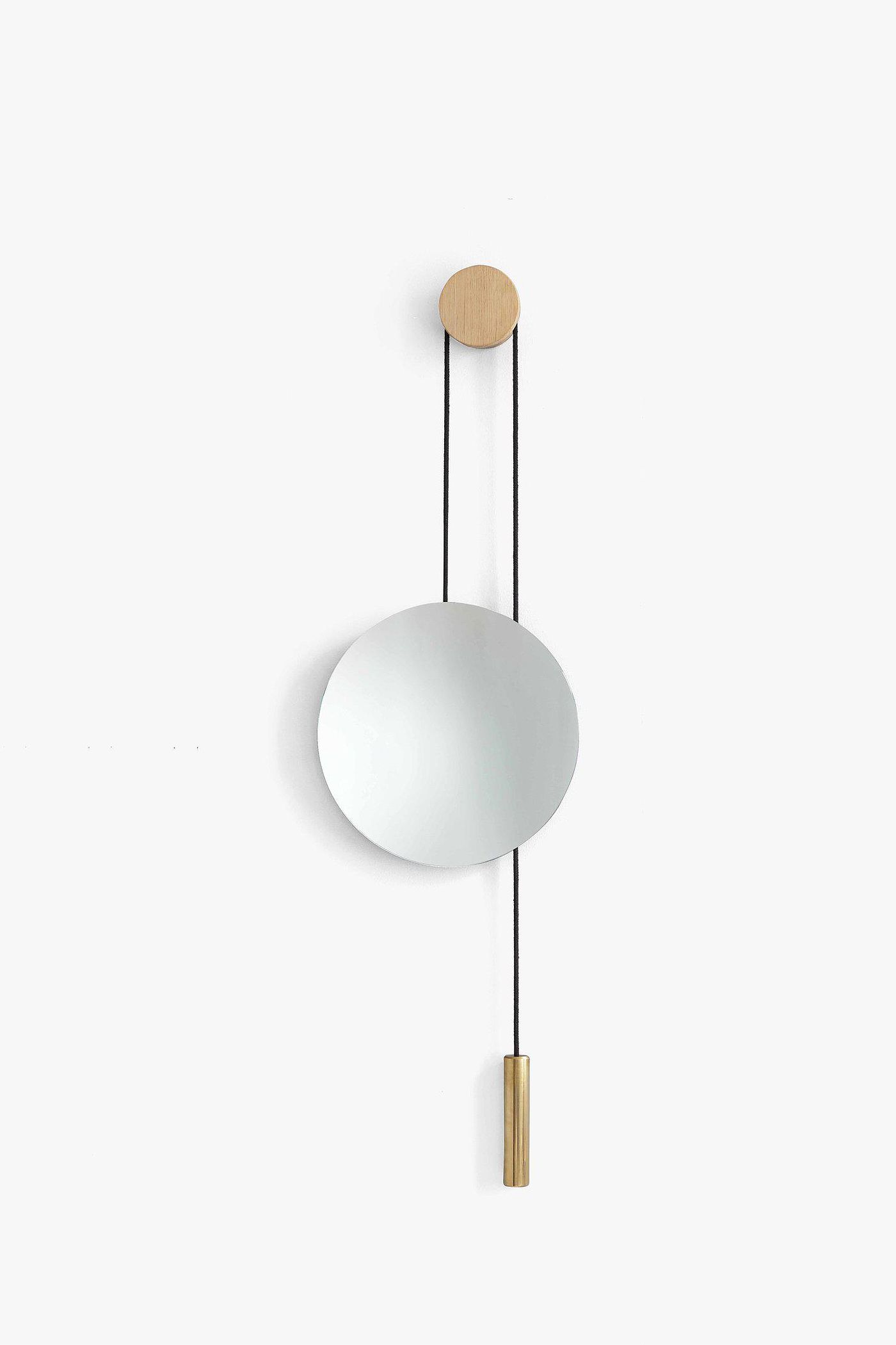 mirror，Simplicity，Natural oak，brass，Delicate，