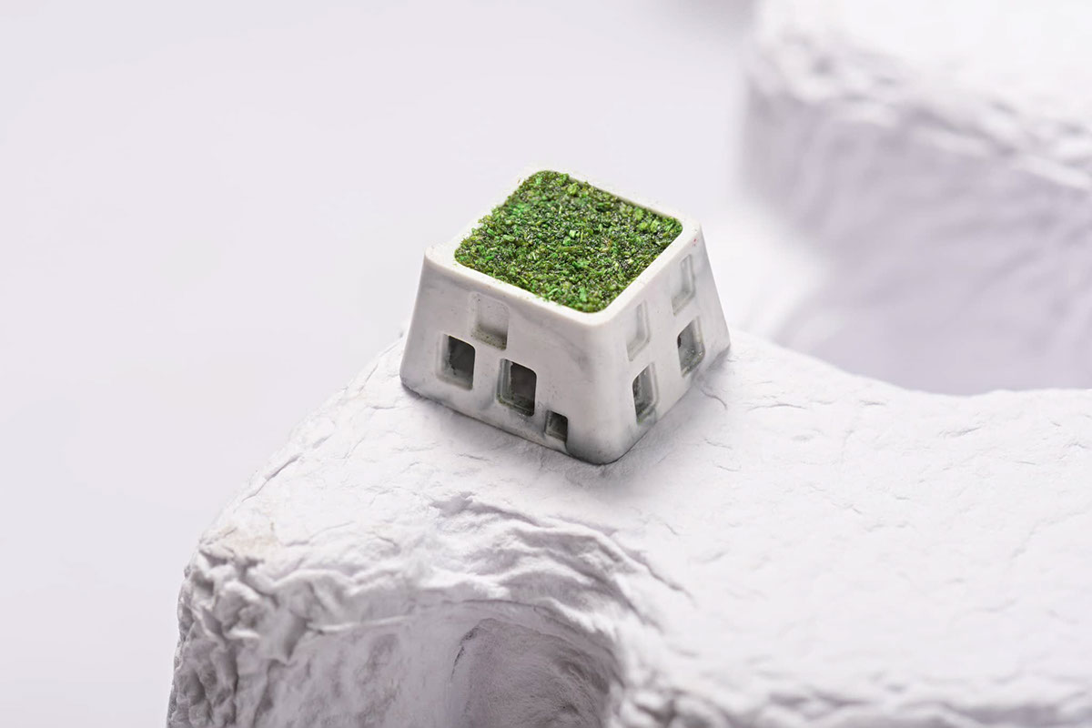 Mechanical keyboard，Key cap，white，lawn，Architecture，