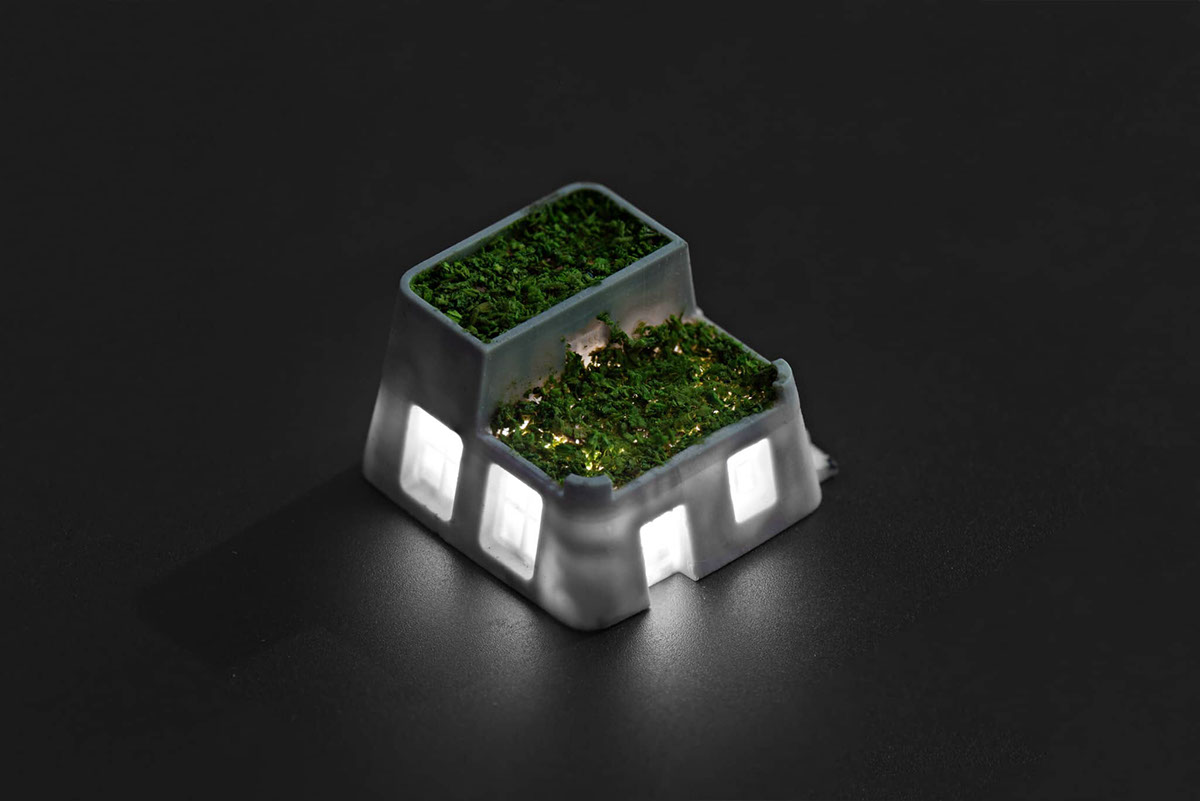 Mechanical keyboard，Key cap，white，lawn，Architecture，