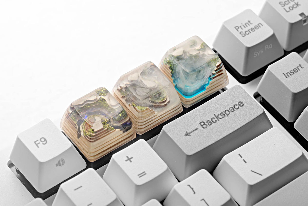 Mechanical keyboard，Key cap，Steep cliff，Purple Valley，Qinghai Lake，