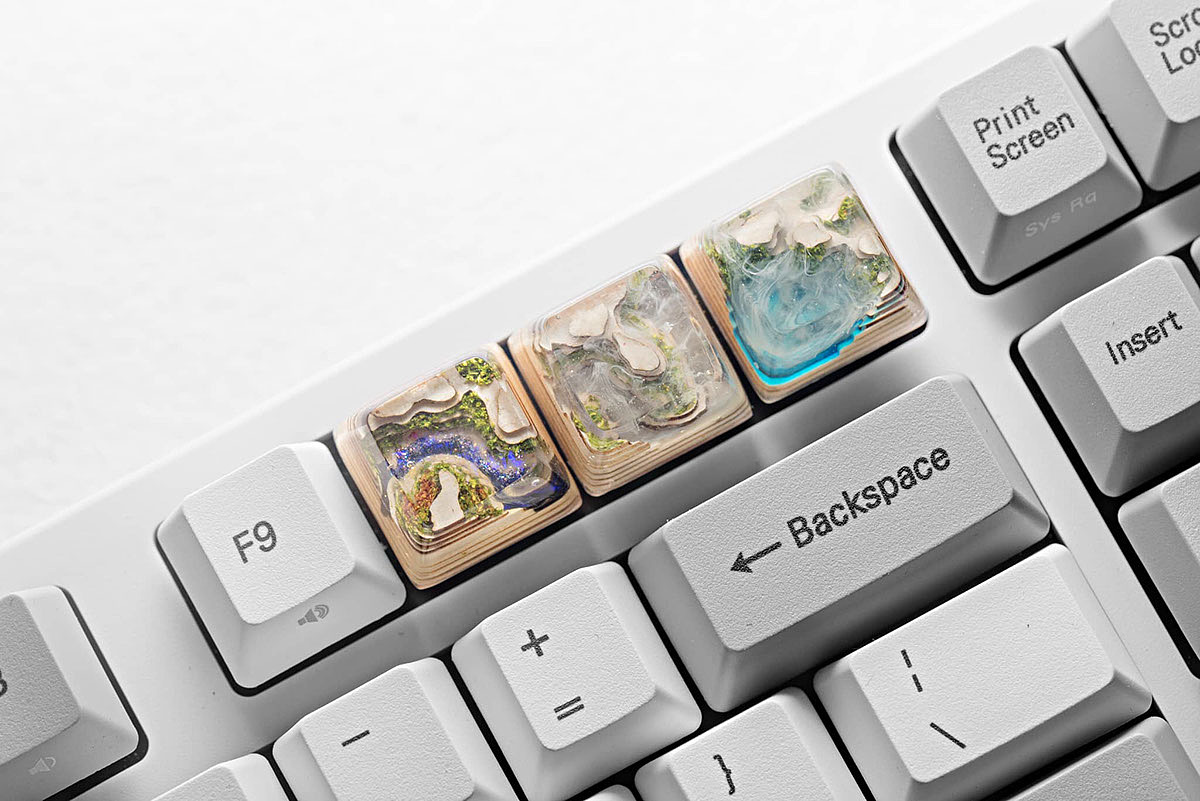 Mechanical keyboard，Key cap，Steep cliff，Purple Valley，Qinghai Lake，