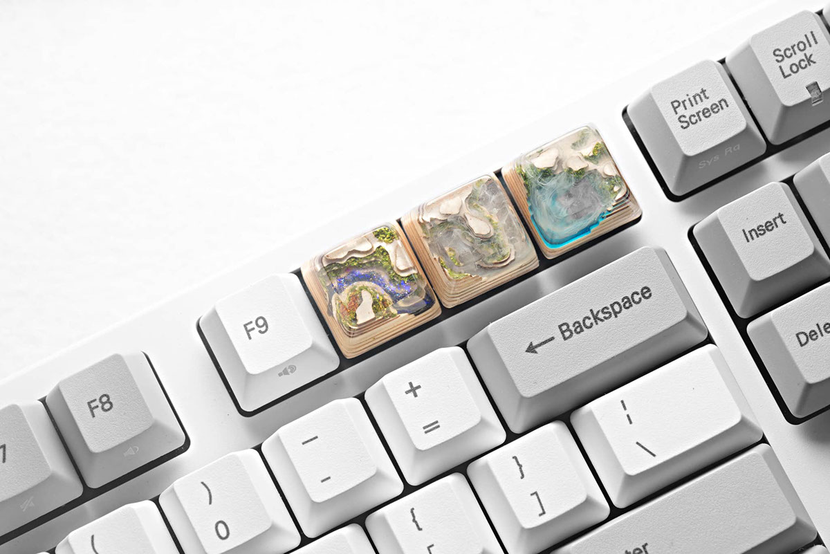 Mechanical keyboard，Key cap，Steep cliff，Purple Valley，Qinghai Lake，