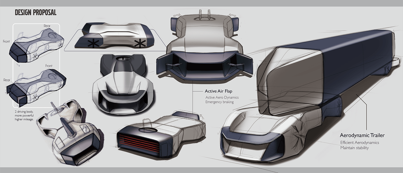 Volvo，high speed，Concept Car，Driverless，truck，transport，