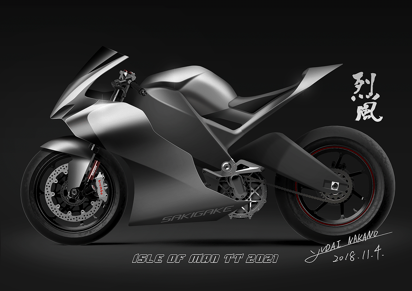 Model，sketch，Electric，racing，motorcycle，