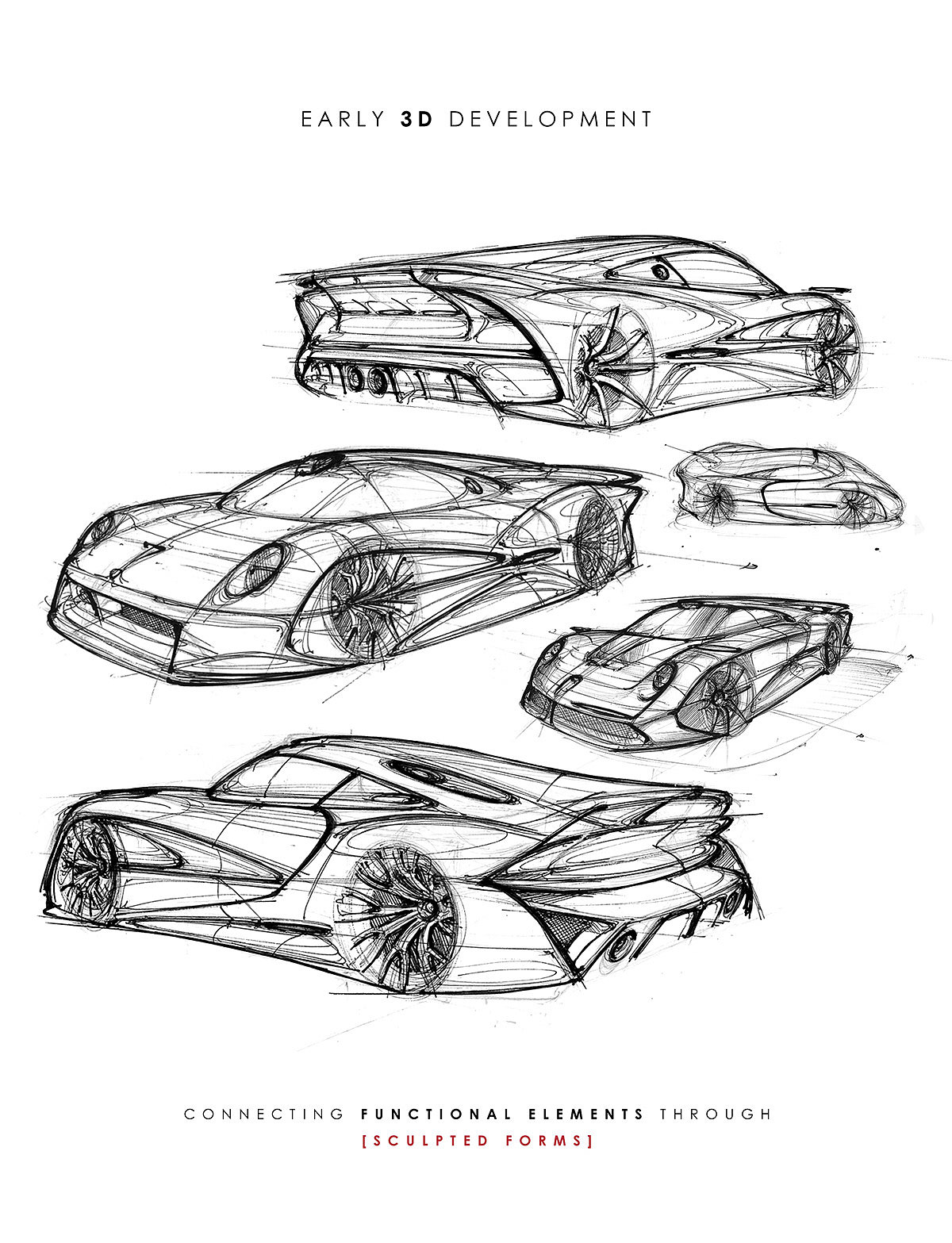 Porsche，Automobile design，Fluid design，sketch，