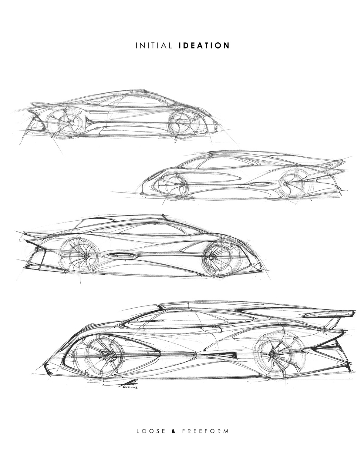 Porsche，Automobile design，Fluid design，sketch，