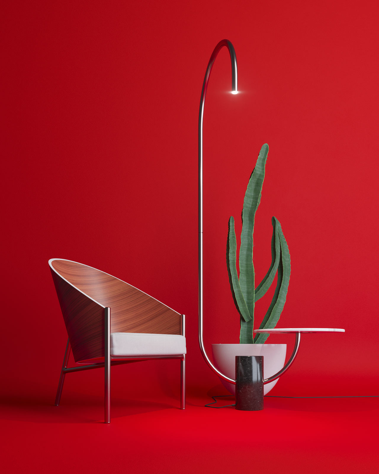 bedside cupboard，Reading lamp，Marble，Bijou，LED lamp，