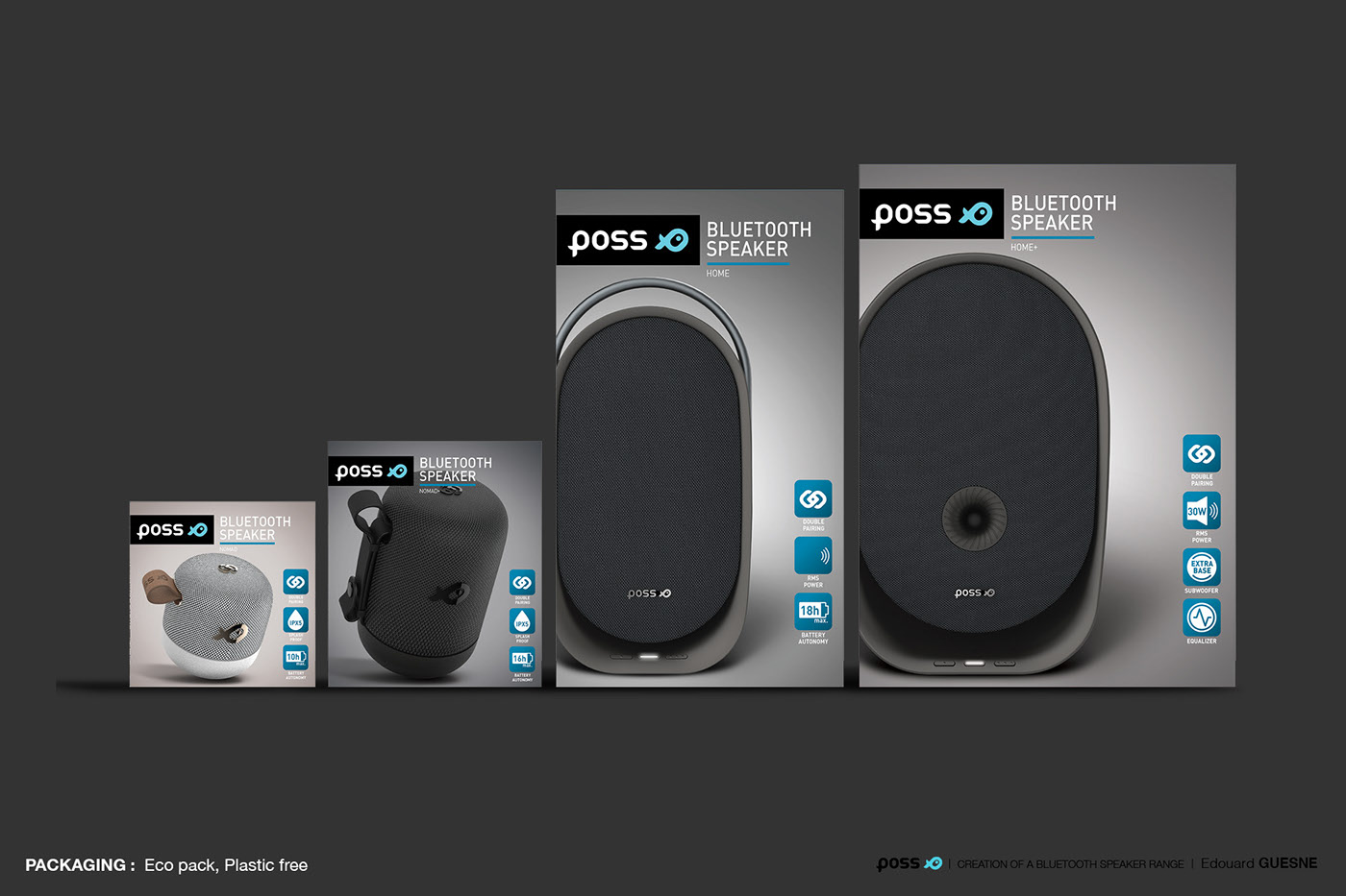 Mr Edouard Guesne，POSS，speaker，household，Bluetooth，Portable，POSS HOME，