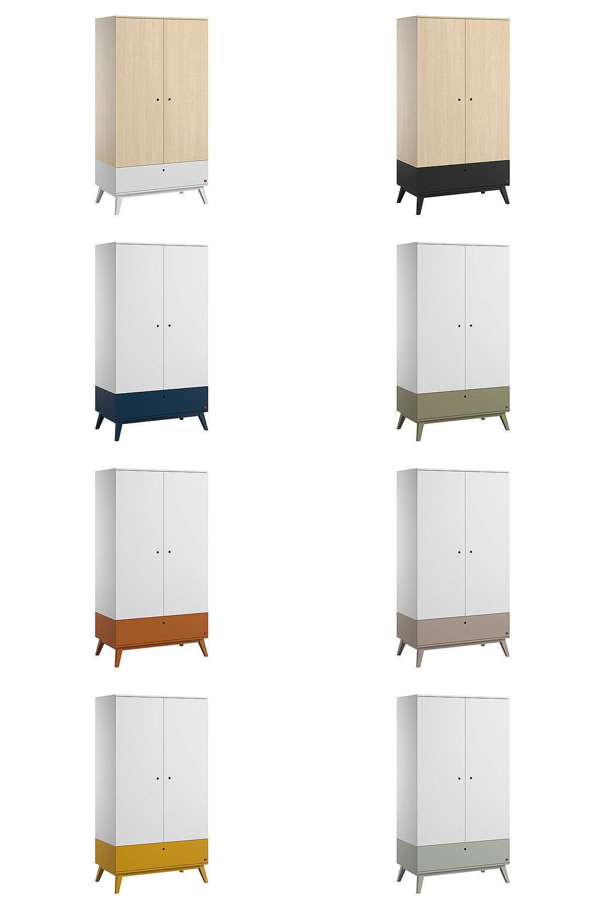 Color contrast，Northern Europe，wardrobe，bedside cupboard，furniture，