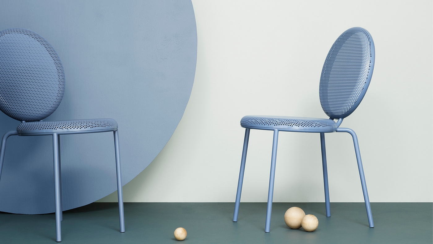 座椅，蓝色，椅子，Dimma Chair，极简，钢，