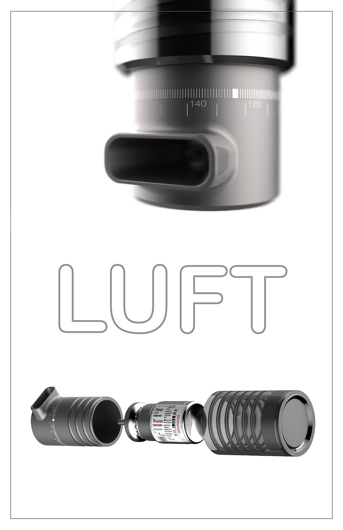 LUFT，Render，INHALER，industrial design，medical care，