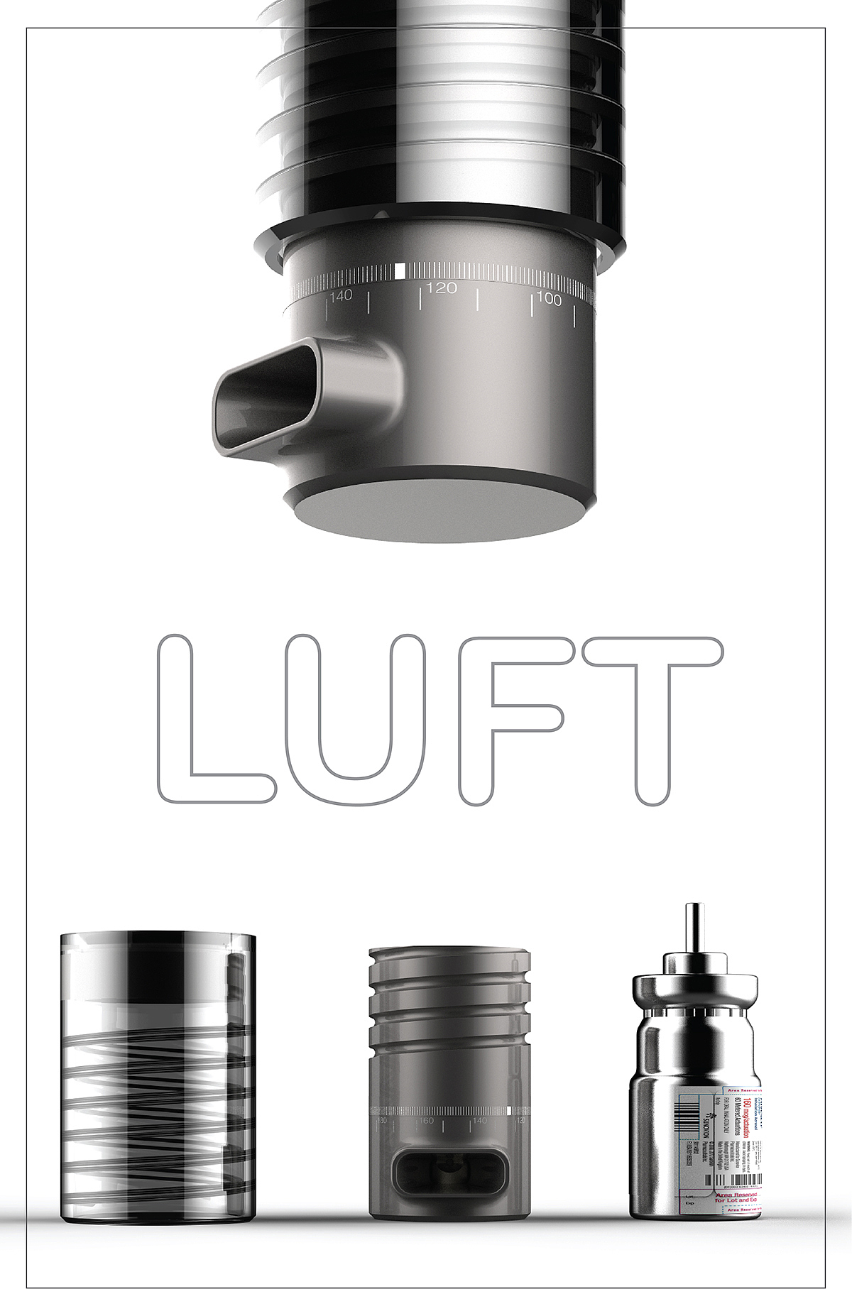 LUFT，Render，INHALER，industrial design，medical care，