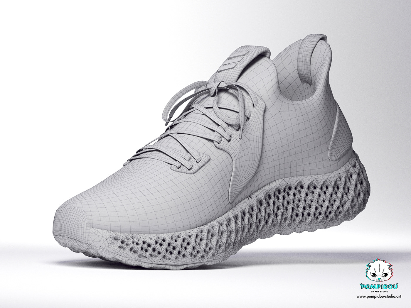 shoes，black，visualization，Render，3D modeling，