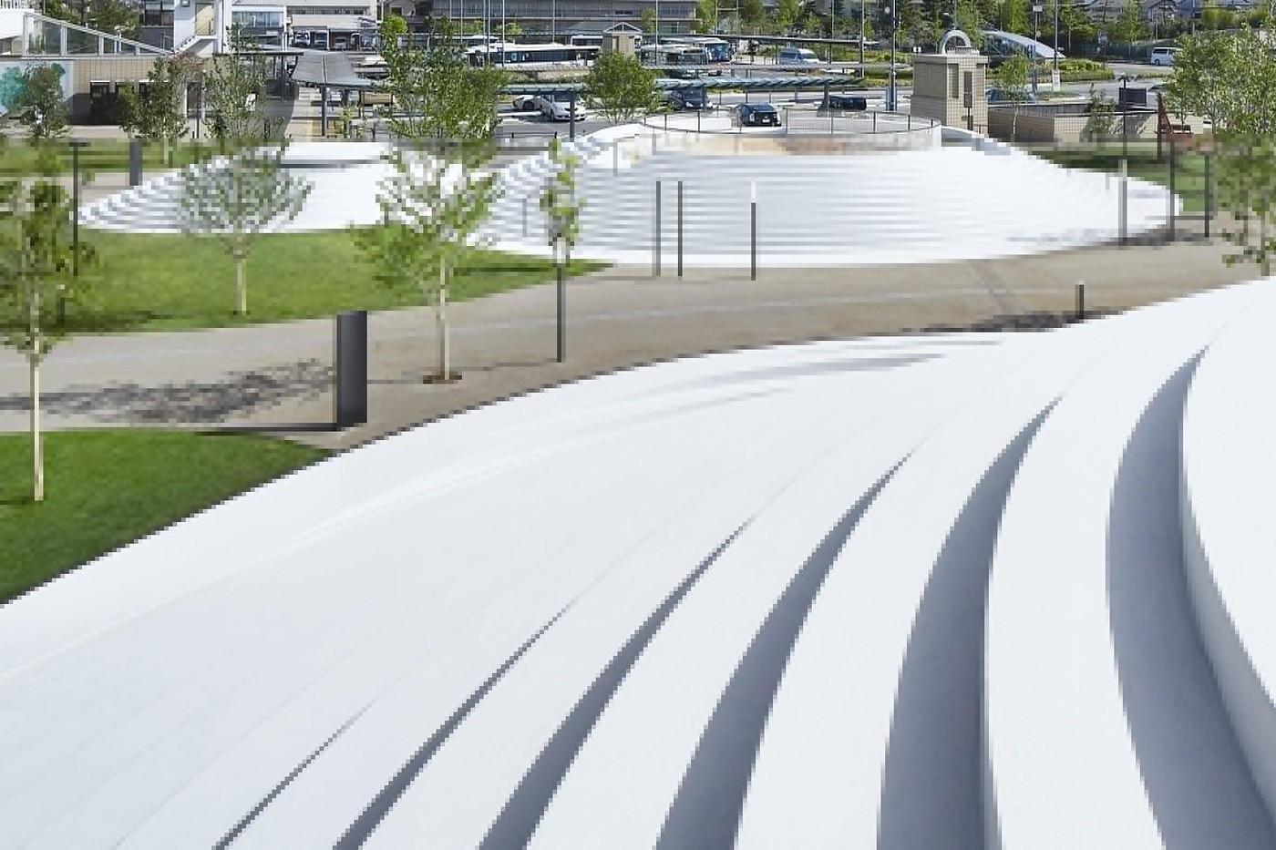 square，white，Japan，public space ，