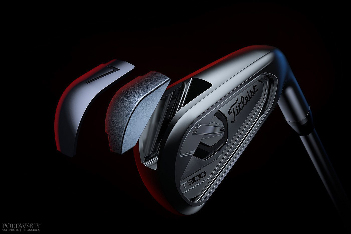 广告，高尔夫球杆，Sergey Poltavskiy，cgi，Titleist Irons，