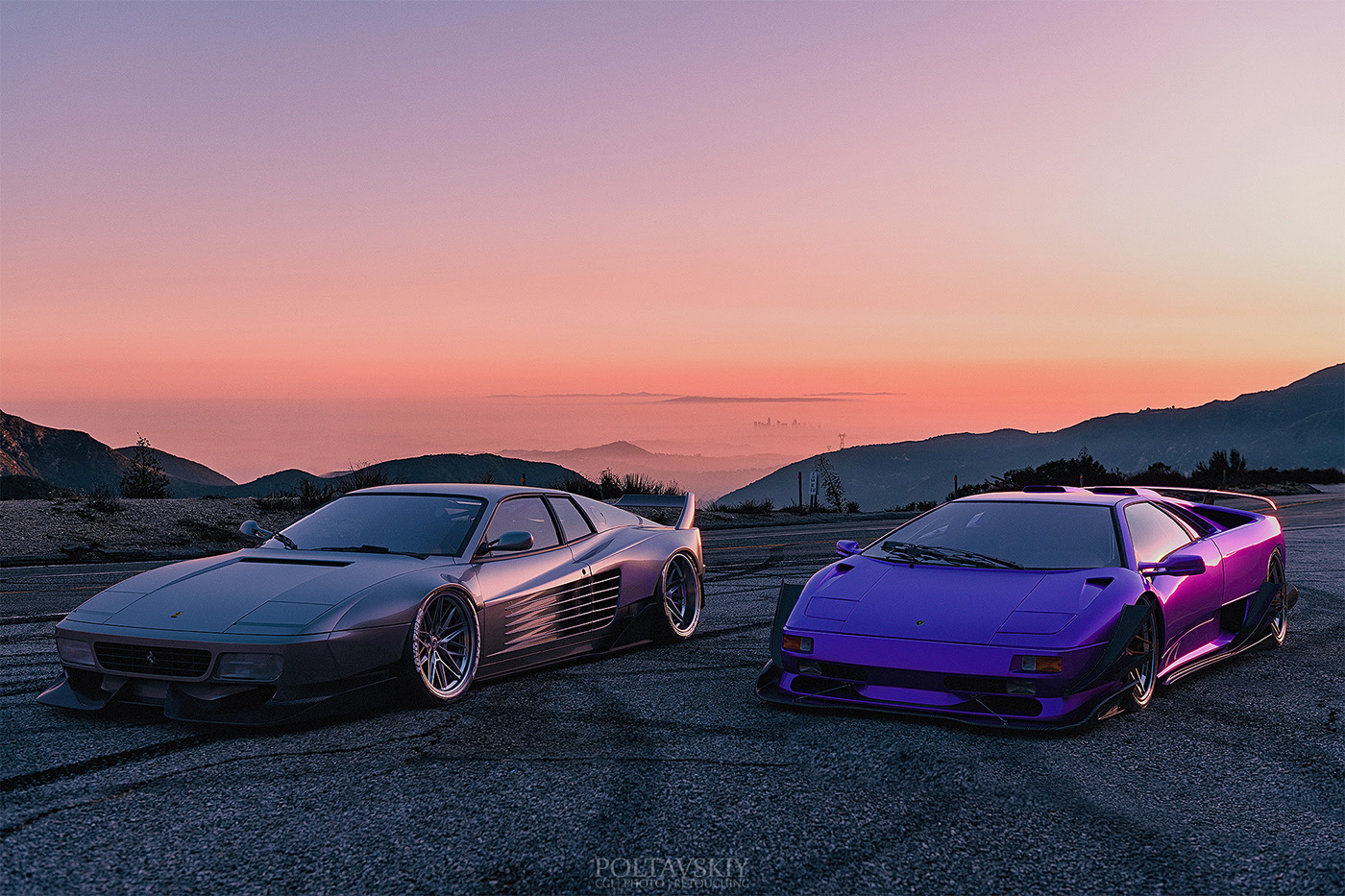 ruined car，Sports car，cgi，Photography，modification，