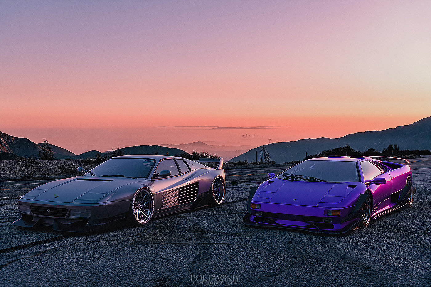 ruined car，Sports car，cgi，Photography，modification，