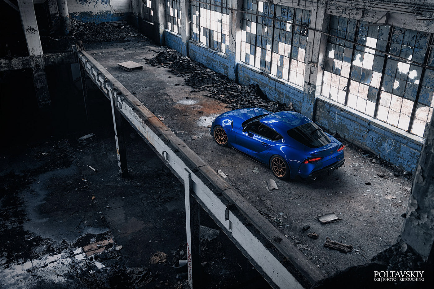 ruined car，Sports car，cgi，Photography，modification，