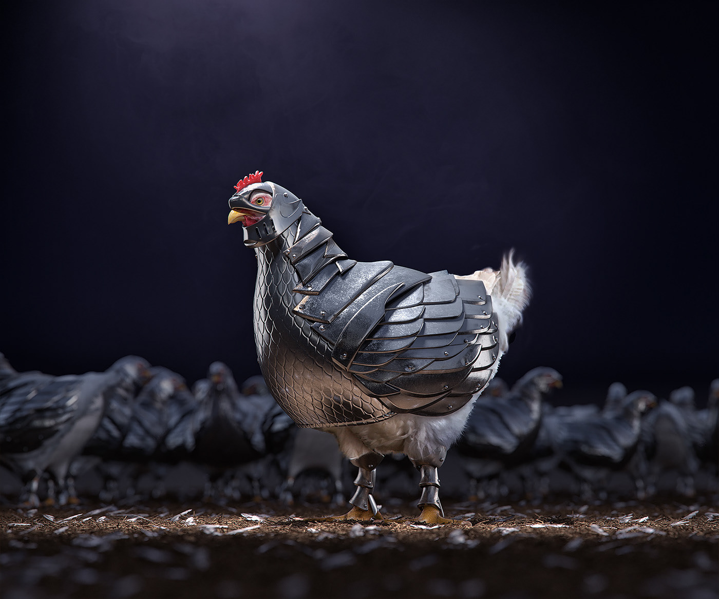 Model，cg，Render，modeling，Armored chicken，