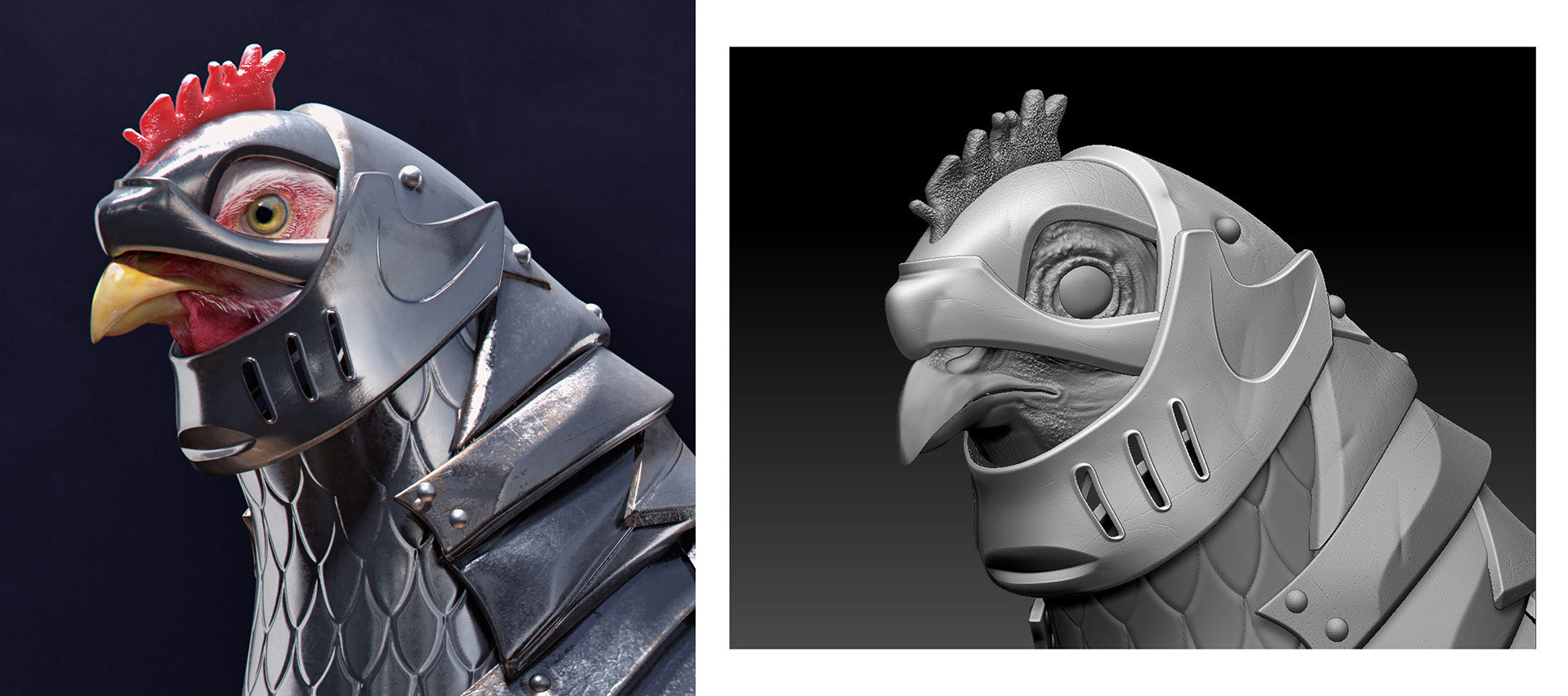 Model，cg，Render，modeling，Armored chicken，