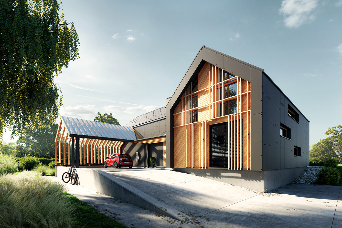 Architecture，cozy，Simplicity，Gray tone，wooden ，