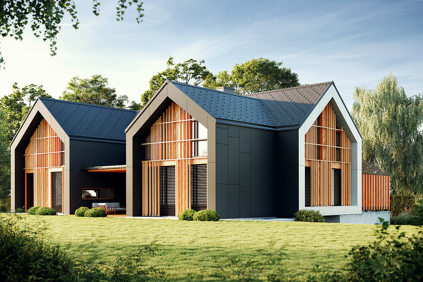 Architecture，cozy，Simplicity，Gray tone，wooden ，