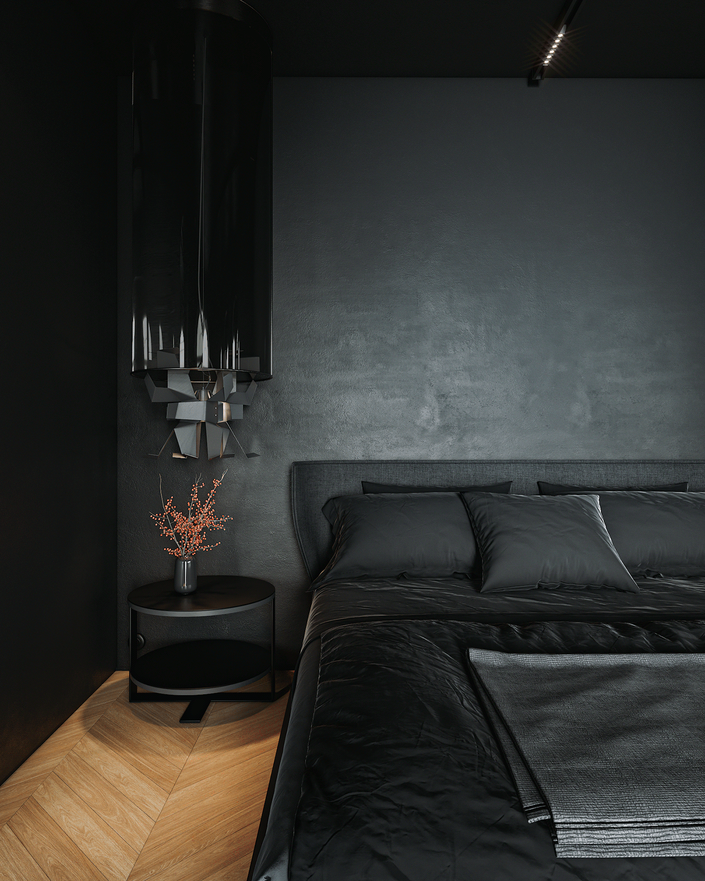 indoor，Dark，modern，apartment，