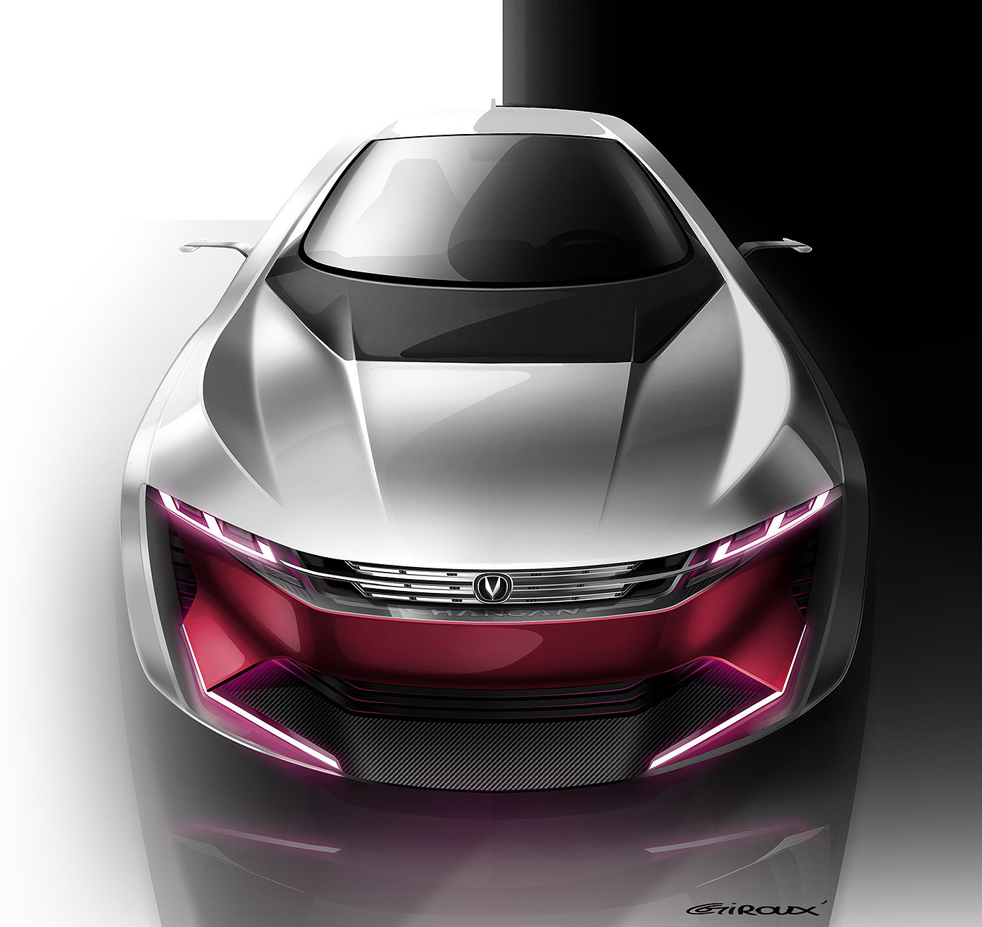 Sports car，Chang'an，conceptual design，Five ，Hand drawn，