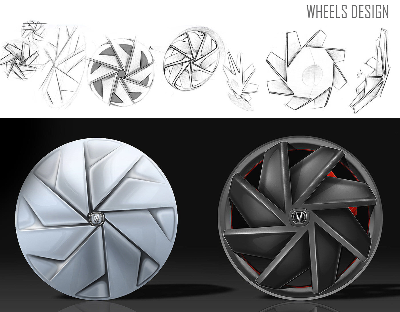 Sports car，Chang'an，conceptual design，Five ，Hand drawn，