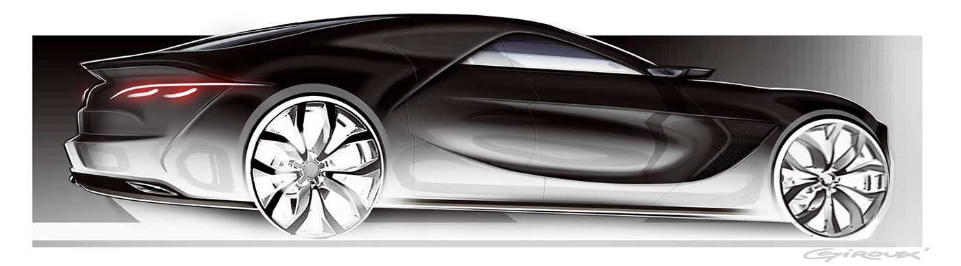 Sports car，Chang'an，conceptual design，Five ，Hand drawn，