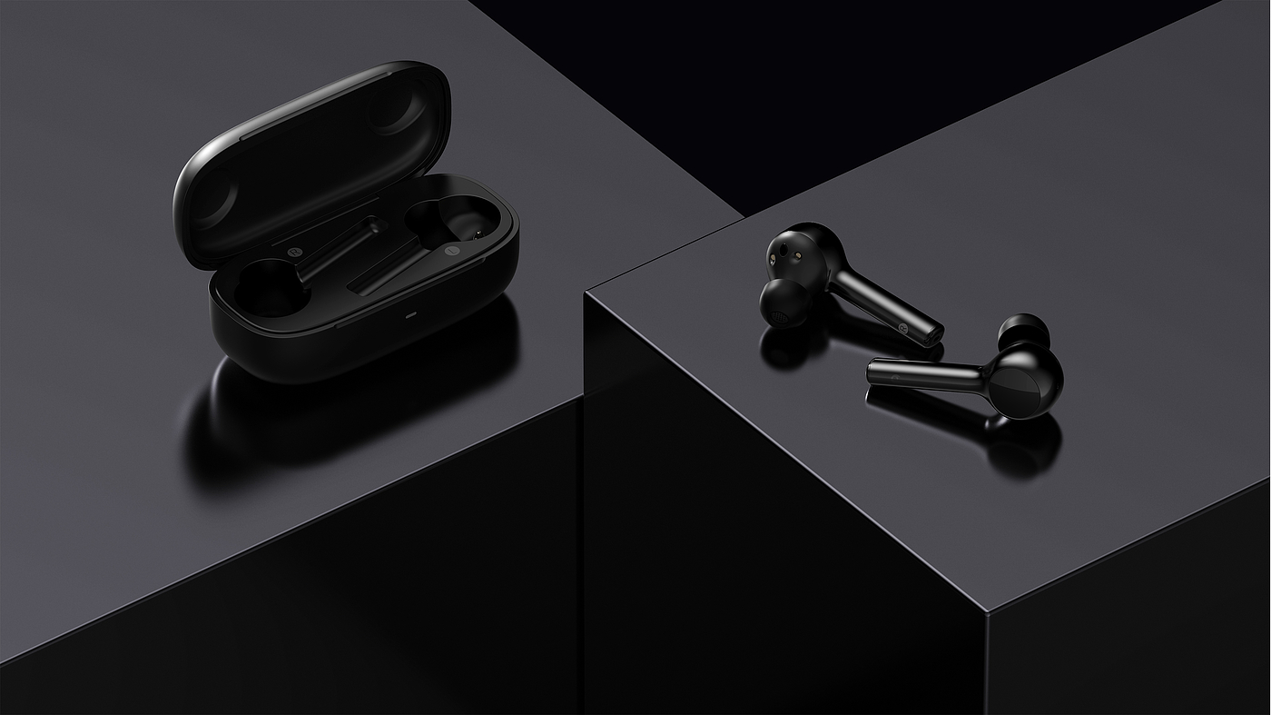 JD TWS headset，Jiajian geometric industrial design，Bluetooth headset，