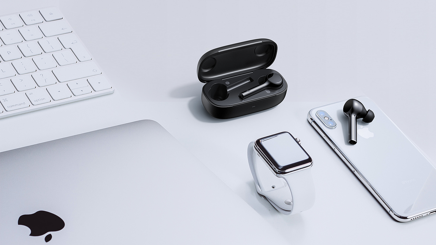 JD TWS headset，Jiajian geometric industrial design，Bluetooth headset，