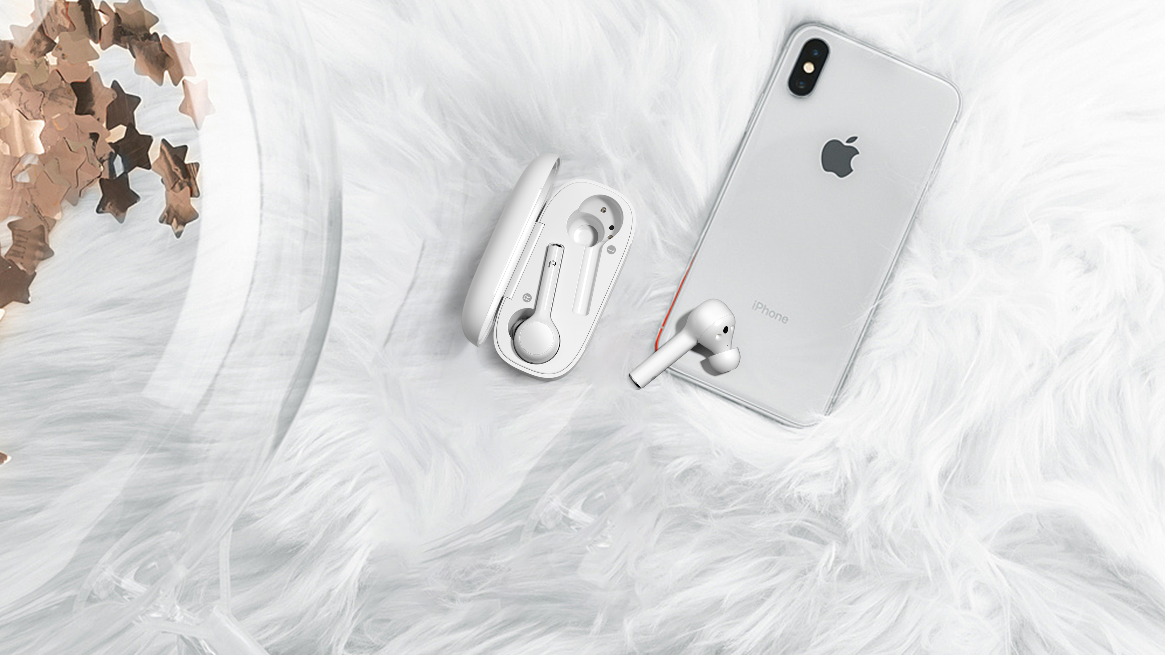 JD TWS headset，Jiajian geometric industrial design，Bluetooth headset，