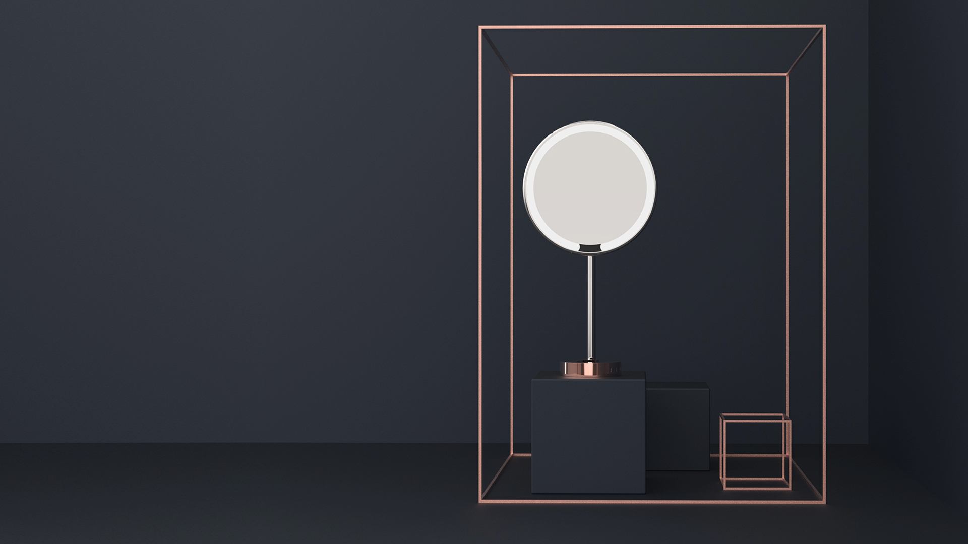 Jiajian geometric industrial design，Lamp mirror，mirror，Women's products，Beauty mirror，Cosmetic mirror，