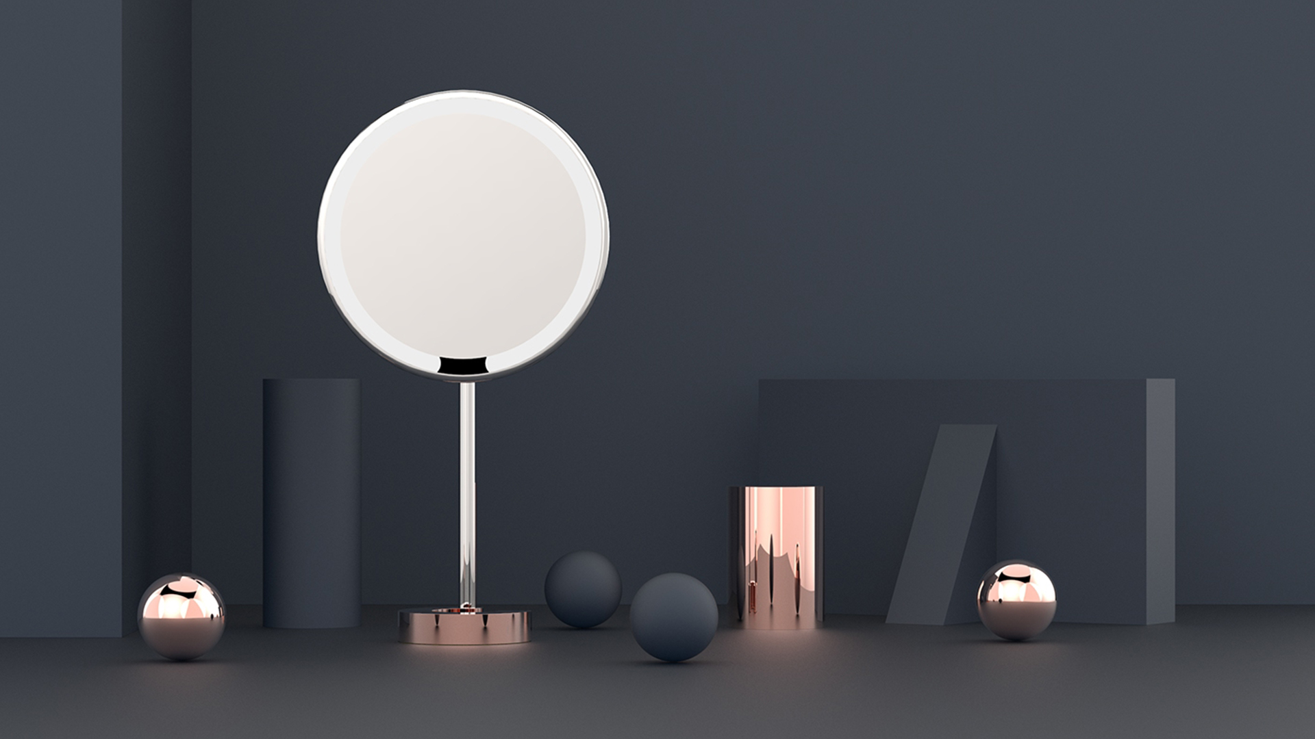 Jiajian geometric industrial design，Lamp mirror，mirror，Women's products，Beauty mirror，Cosmetic mirror，