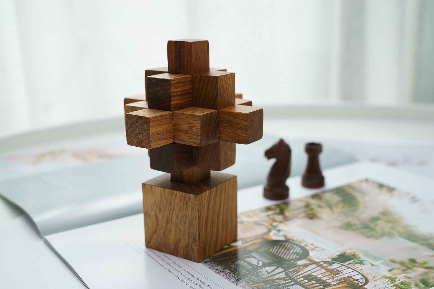 Craftsmanship，Lubansuo，Small nine links，Mahogany gift，Craftsmanship home flagship store，