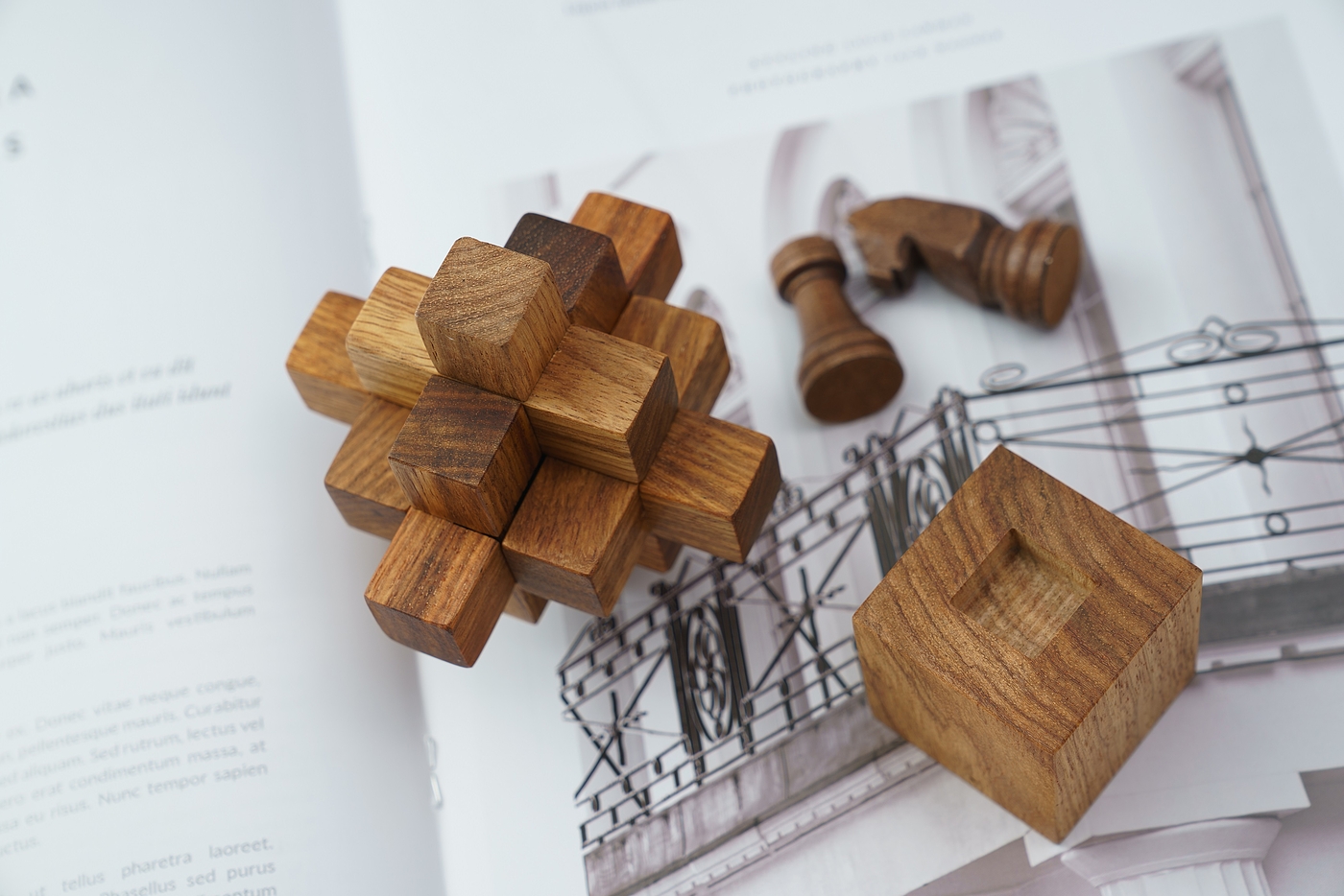 Craftsmanship，Lubansuo，Small nine links，Mahogany gift，Craftsmanship home flagship store，