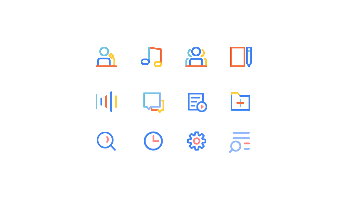 Good simple geometry，Interface design，IFLYTEK recorder，UI design，Brand design，