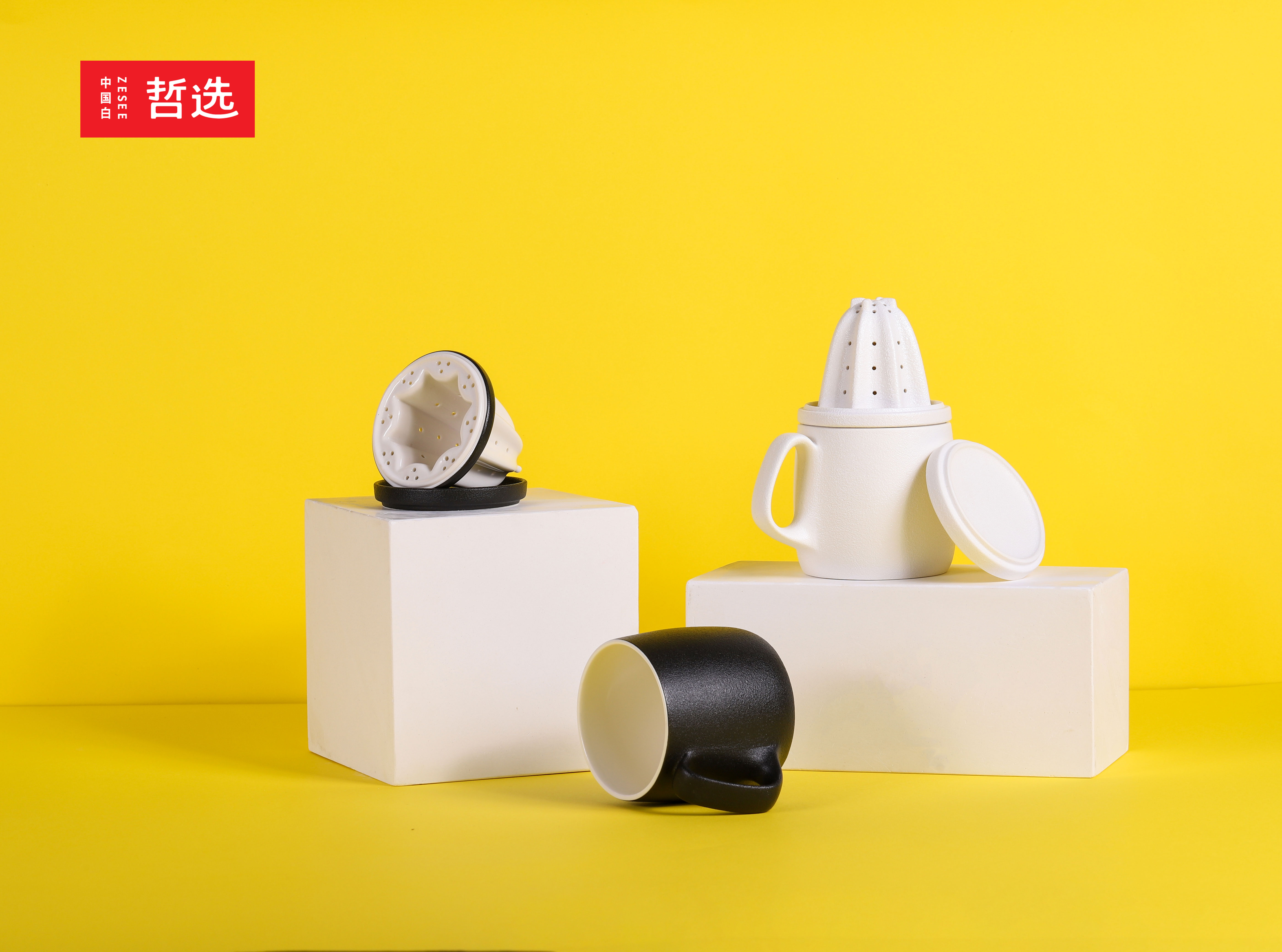 Lemon and tea，tea，Juicing，Mug，Office Cup，ceramics，Zhe Xuan，Chinese white Philosophy，