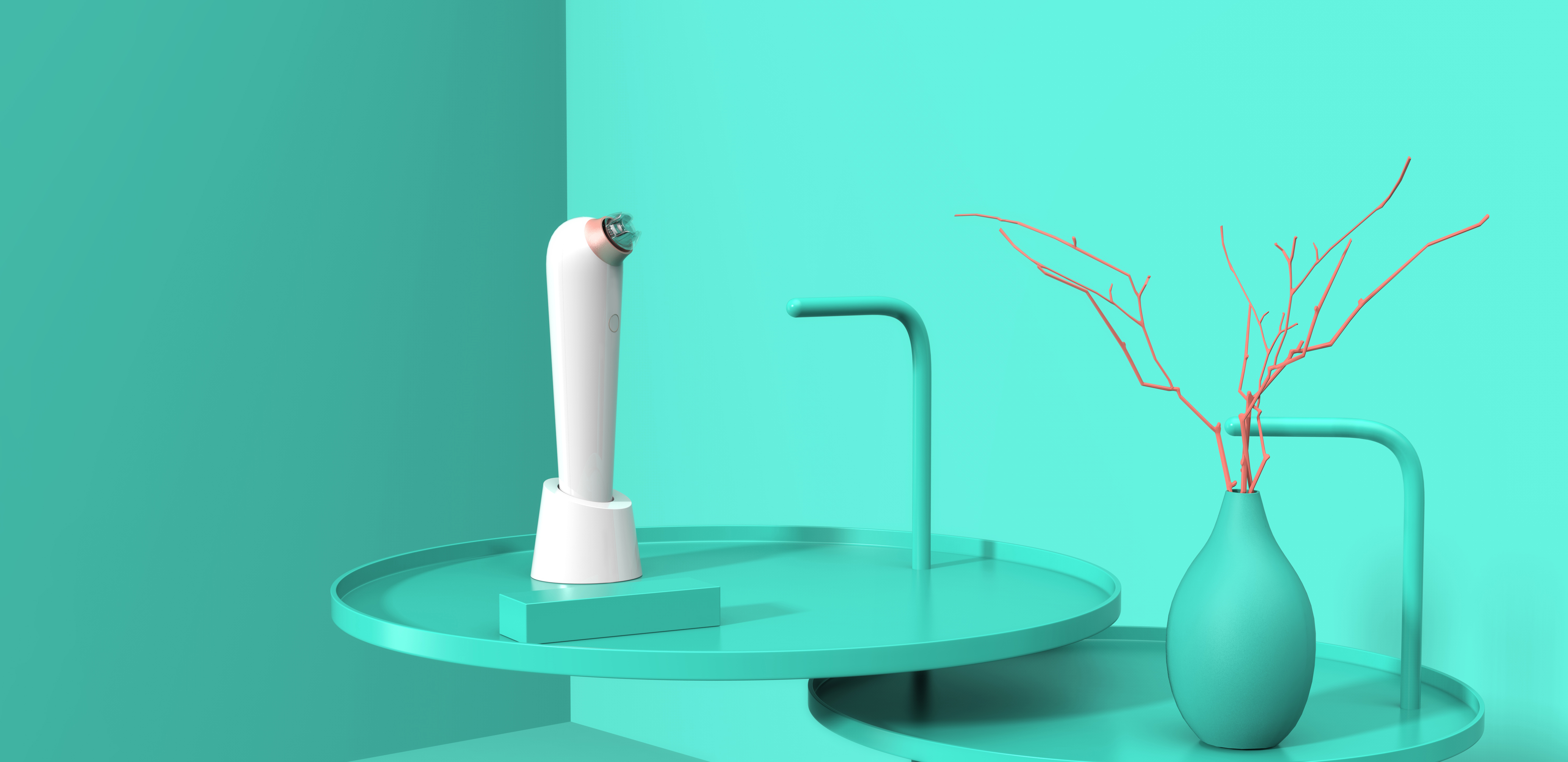 Beauty product design，product design，Jiajian geometric industrial design，Beauty instrument，cosmetic instrument，Lushiani microcrystalline eye peripheral water light machine，