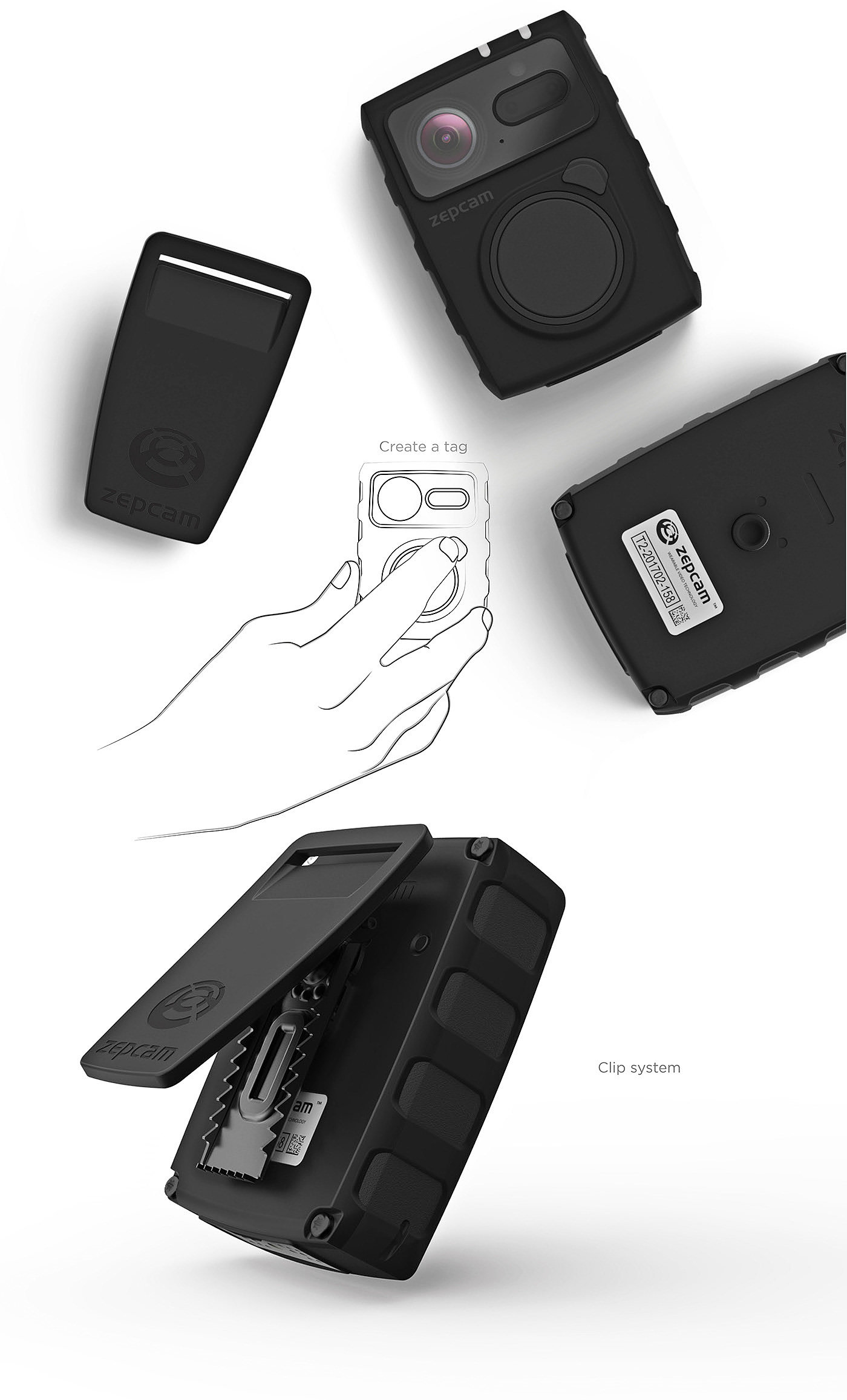 Zepcam T2，摄像机，黑色，便携，